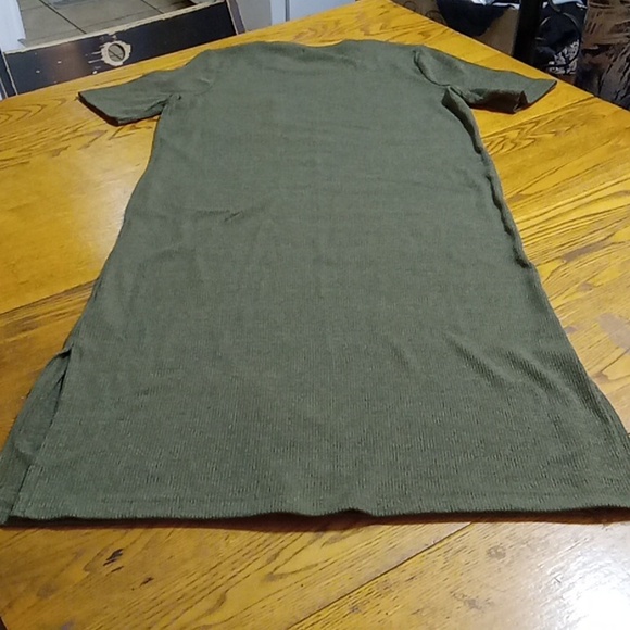 MADEWELL WOMENS Dress MIDI LONG Dark Green Knitted Knit Stretch Used Preowned - Picture 2 of 9